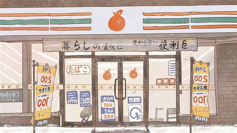 コンビニイラスト：夜のコンビニで見つけた不思議な世界